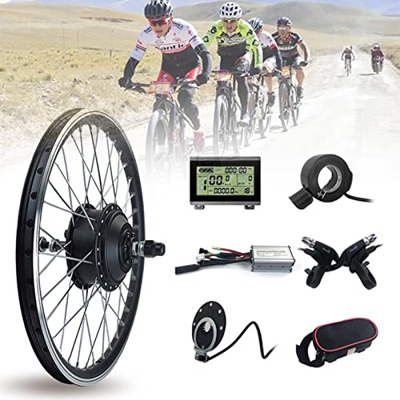 Amick Kit de conversión de Bicicleta eléctrica 36V/48V 500W Rueda de Motor de rotación Trasera Kit de conversión de Bicicleta eléctrica 20"24" 26"27.5