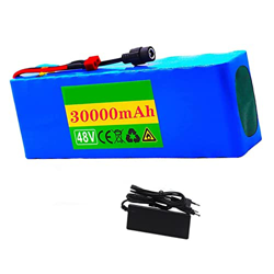 TGHY Paquete de batería de Iones de Litio 48V 30000mAh 13S3P Batería de Repuesto para Bicicleta eléctrica con Cargador BMS Paquete de batería de Litio en oferta