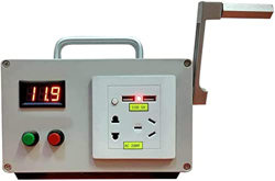 RUFFUZE Generador de manivela de Mano portátil, Fuente de alimentación de Mini manivela con 2 Puertos USB 2 Tomas, Capacidad de batería 6600 mA características