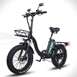 Bicicleta Electrica Plegabe, 20'' Ebike para Adultos con Tesla Batería Litio 48V/24Ah(150 km), Hydraulic Disc Brake, Espejo Retrovisor, Marco de Entra en oferta