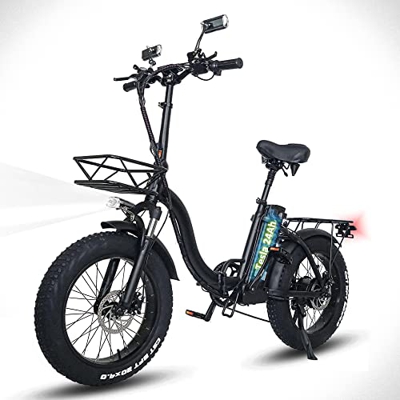 Bicicleta Electrica Plegabe, 20'' Ebike para Adultos con Tesla Batería Litio 48V/24Ah(150 km), Hydraulic Disc Brake, Espejo Retrovisor, Marco de Entra