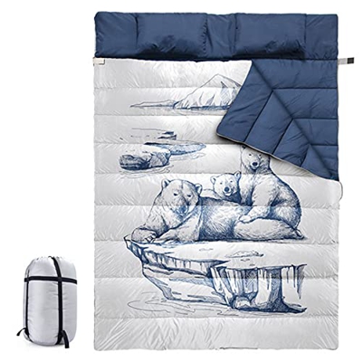 SXLIGHT Saco De Dormir Doble para Adultos, Saco De Dormir Desmontable para Clima Cálido Y Frío para Campistas De Autos Y Tiendas De Campaña, Ligero Im