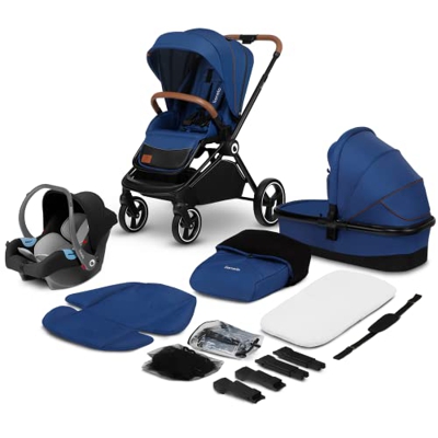 LIONELO Mika cochecito de bebé 3 piezas, coche de bebé 3 en 1, carrito para bebé, carro bebé 3 piezas el conjunto, silla de paseo, capazo y silla de c