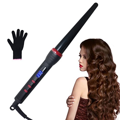 Rizador de pelo cónico profesional de 13-25 mm, plancha rizadora con revestimiento de cerámica PTC, forma en espiral, con temperatura de 100 °C y pant