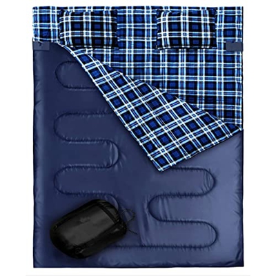 SXLIGHT Sacos De Dormir Dobles para Adultos Sacos De Dormir Impermeables para Parejas Sacos De Dormir para 2 Personas para Acampar Mochileros Senderis