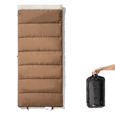 SXLIGHT Sacos De Dormir Dobles para Acampar: 3-4 Estaciones Ligero, Impermeable, Clima Cálido Y Fresco Saco De Dormir para Adultos Y Niños Se Conviert