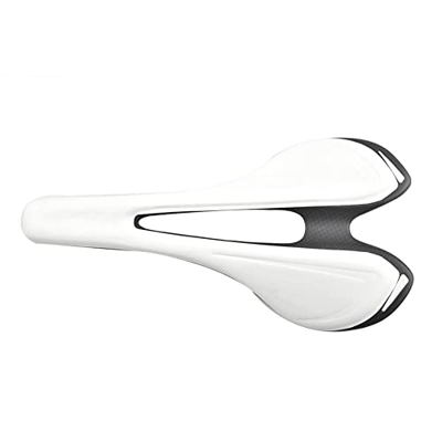 AODEA Asiento de Cuero Laminado de Fibra de Carbono Completo No EstáNdar Ultraligero Asiento de Bicicleta de Carretera de MontañA Asiento de Prepucio 