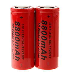 XATRF Batería de Iones de Litio de 3,7v 8800mah 26650, Recargable para luz de alimentación, Banco de energía, teléfono móvil, portátil, cámara, Radio, características