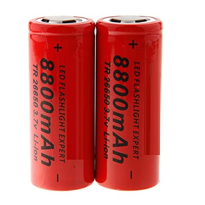 XATRF Batería de Iones de Litio de 3,7v 8800mah 26650, Recargable para luz de alimentación, Banco de energía, teléfono móvil, portátil, cámara, Radio,