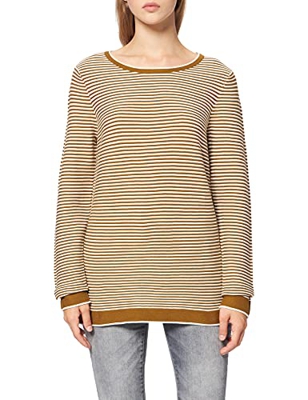 Tom Tailor 1016350 Suter Pulver, 28157 Offwhite Green Ottoman Stripe-Juego de Mesa, XS para Mujer