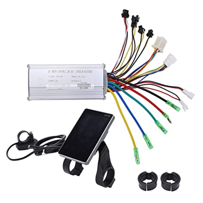LARIAU Kit de Instrumentos de Controlador de Bicicleta eléctrica 22A, Controlador común de 36V 48V con Panel de Pantalla LCD GD063 para Motor de 500W