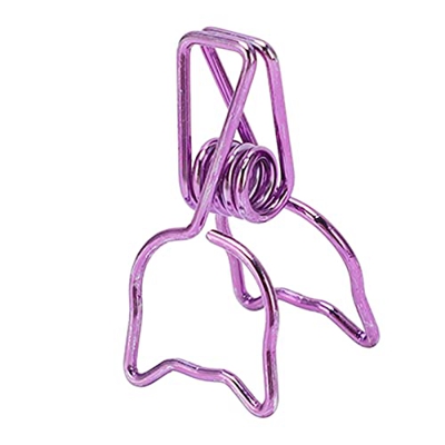 Gaeirt Clips de Carpeta de Oficina, Clips de Carpeta de Fuerza de Sujeción Fuerte Hueca para Certificado de Factura para Ropa(Púrpura)