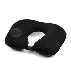 BOOJAS Almohada de viaje inflable en forma de U portátil para reposacabezas de coche, cojín de aire para viajes, oficina, siesta, reposacabezas, cojín características