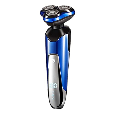 FMOPQ 4-in-1 Electric Razor Electric Shaver for Men LED Electric Shaver Grooming Kit with Nose Trimmer Face Cleansing Brush USB Rechargeable Blue