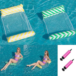 Paquete de 2 hamacas inflables para Piscina, Hamaca de Agua Multiusos 4 en 1 con 2 Bombas de Aire, sillas de Piscina para Playa, Piscina, Juguetes de  precio