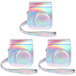 VALICLUD Funda de Cuero Ajustable de 3 Uds. Bolsillo de Almacenamiento de Película para Mini Bolso Funda con Correa Cámara Instantánea Plateada con Ho características