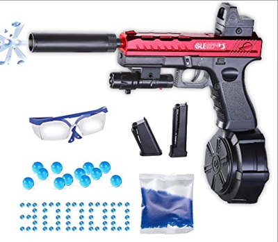 2020 Última bola de gel Blaster Gun Gun Glock con revista de tambor automático eléctrico Splatter Ball pistola pistola con gafas de protección y 30000