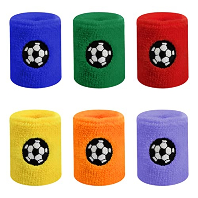 6 Piezas Muñequeras Deportivas de Sudor para Niños Pulseras Absorbentes de Suave Muñequera Sudor Elásticas Pulseras Muñequeras Deportivas Coloridas pa