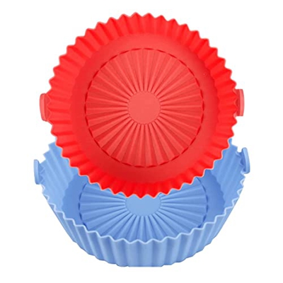 KAMAY Paquete 2 Forros Silicona para Freidora Aire 5,5 a 6,5 Pulgadas, Cesta Redonda para Freidora Aire 1 a 3 Cuartos GalóN, Cocina para Hornear Reuti