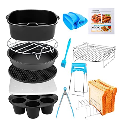 KAMAY 13 Piezas Accesorios para Freidora de Aire para Instant Vortex Ninja Gowise Gourmia Dash Power XL Freidora de Aire, Ajuste 3.6-4.2-6.8QT