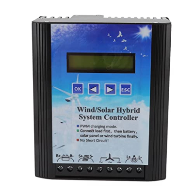 Controlador de sistema híbrido solar eólico de 24 V‑48 V Cargador PWM Pantalla LCD Regulador de panel solar multifunción de aleación de aluminio