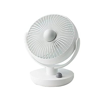 Battery Operated Desk Fan Desktop Table Fan with Strong Wind Personal Fan for Desktop Home Office Bedroom Silent Fan (Color : White)