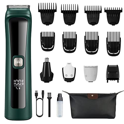 Cortapelos por Hombre, Maquina de Cortar el Pelo, Cortadora de Pelo Barbero, Electric Recortador de Barba, Maquinilla de Afeitar Eléctrica con Peines 