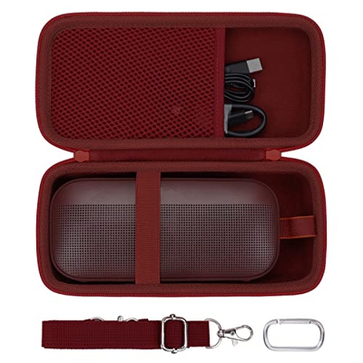 co2CREA Duro Viajar Caja Estuche Funda para Bose SoundLink Flex Altavoz Bluetooth（Funda Solo） (Carmin)
