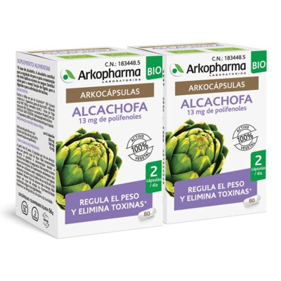 Arkopharma Arkocápsulas Alcachofa Bio 160 Cápsulas Pack X2 |regula Tu Peso Y Detoxifica Tu Organismo | Control De Peso | Elimina Toxinas | Complemento