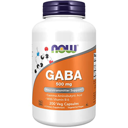 Now Foods, GABA ( Ácido Gamma-Aminobutírico ), Vitamina B6, Altamente Dosificado, 500 mg, 200 Cápsulas veganas, Probado en Laboratorio, Sin Soja, Sin  precio