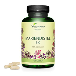 Cardo Mariano BIO Vegavero® | 100% Orgánico | 940 mg Por Día | Con Silimarina | Sin Aditivos | Detox y Protección Hígado | 120 Cápsulas | Milk Thistle en oferta