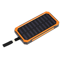 Fdit Banco de Energía Solar Portátil de 20000 MAh, Cargador de Batería Externo con 6 Luces LED Adecuado para la Vida Al Aire Libre(1#) en oferta