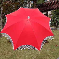 XFAK Sombrilla 140cm Sombrilla De Jardín Parasol Exterior Sombrilla De Playa Desmontable Sombrilla Terraza Pequeña Parasol para Boda，Rojo (Size : Para en oferta