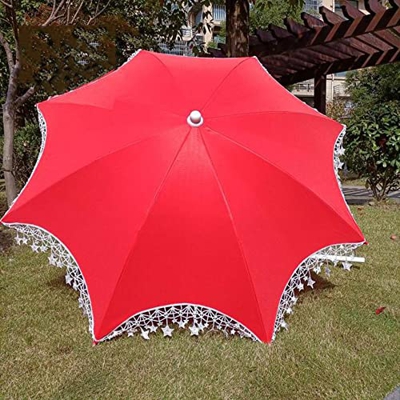XFAK Sombrilla 140cm Sombrilla De Jardín Parasol Exterior Sombrilla De Playa Desmontable Sombrilla Terraza Pequeña Parasol para Boda，Rojo (Size : Para