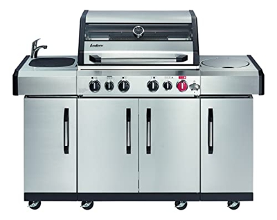 Enders Kansas II Pro 4 SIK Profi Turbo barbacoa gas - Barbacoa de gas con infrarrojos, Heat Range, Simple Clean y rejilla esmaltada - Barbacoa con tap