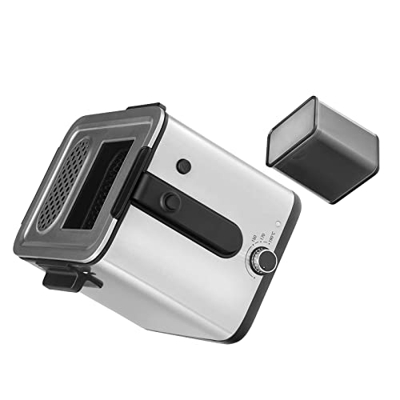 Küchenminis - Mini freidora con aceite y grasa (1 W, recipiente de aceite extraíble, para patatas fritas crujientes