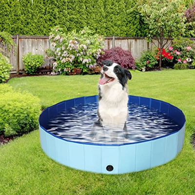 Skyehomo Piscina para perros, Bañera plegable para mascotas, Piscina grande para mascotas de PVC, Piscina para mascotas, Piscina para perros, Piscina 