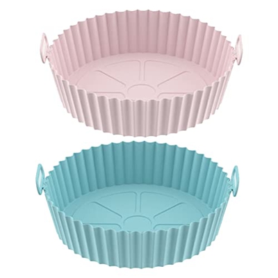 KAMAY Olla de Silicona para Airfryer Accesorios Reutilizables de Freidora de Aire Cesta para Hornear de Pizza Olla de Parrilla Herramientas para Horne