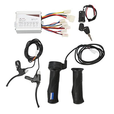 RiToEasysports Controlador de Velocidad Cepillado de Motor de 24V Y 500W con Mango de Freno de Empuñadura de Acelerador para Bicicletas Eléctricas