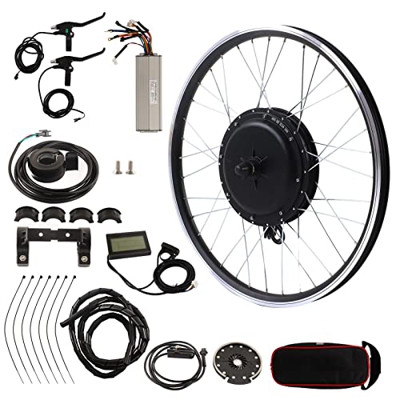 Kit de Motor de Cubo de Rueda Delantera de Bicicleta Eléctrica de 48 V 2000 W, Kit de Conversión de Bicicleta Eléctrica con Controlador de Pantalla, M