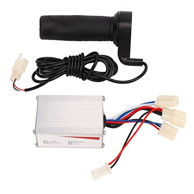 Dilwe Kit de Mango de Acelerador de Controlador, Aleación de Aluminio Y Caucho 12V 250W Controlador de Bicicleta Eléctrica Juego de Empuñadura de Mang