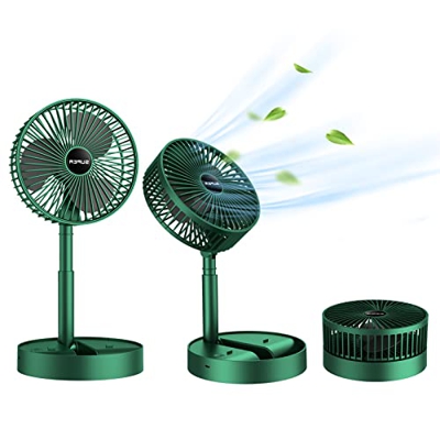 Ventilador portátil plegable de mesa recargable, 3 velocidades, silencioso, USB, para dormitorio, oficina, escritorio, pesca, camping, viajes