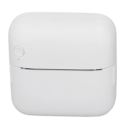 Mini Impresora de Pegatinas, Carga Micro USB, Mini Impresora Blanca, Cubierta Deslizante Abierta, Pulido Esmerilado para Oficina