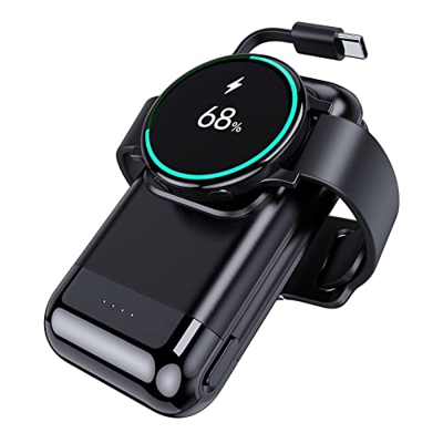 leChivée Cargador portátil para Samsung Watch, 6000mAh Power Bank Portátil batería Externa con Cable Integrado, Samsung Watch y teléfono Cargador Comp