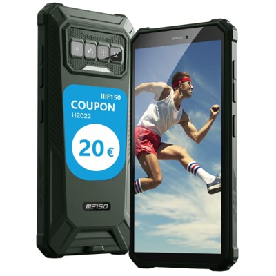 Teléfono Móvil Resistente IIIF150 H2022, 5.5" HD+ Smartphone Todoterreno, 4GB+32GB, 256GB Expandible Movil Antigolpes, 4800mAh, 13MP IP68/IP69K Imperm