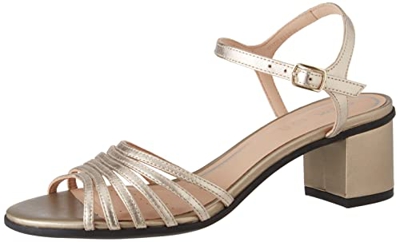 Geox D AURELY 50, Sandalia., para Mujer, Beige (Champán), 39 EU
