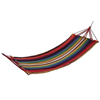 FMOPQ Portable Camping Hammock Canvas Swing Bed Single Patio Hammocks Gift for Outdoor Beach Garden Backyard (Color : Multi-Colored)
