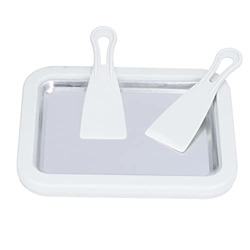 Heladera para Niños, Desenchufado Heladera Instantánea de Acero Inoxidable Máquina de Yogur Frito Plato de Helado de Frutas Bandeja de Hielo Frito con en oferta