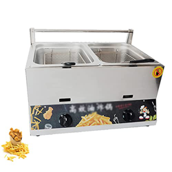 Freidora de Gas Doble, Freidora de Gas, Freidora de Gas de Encimera, Cocina de Acero Inoxidable, Utilizada para Papas Fritas, Hogar, Cocina, Restauran precio