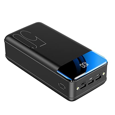 100000mah Banco de energía  portátil de Carga rápida Banco de energía 3 USB poverbank Cargador de batería Externo para teléfonos móviles Tableta Negro